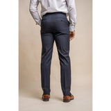Seeba - Pantalones clásicos azul marino para hombre