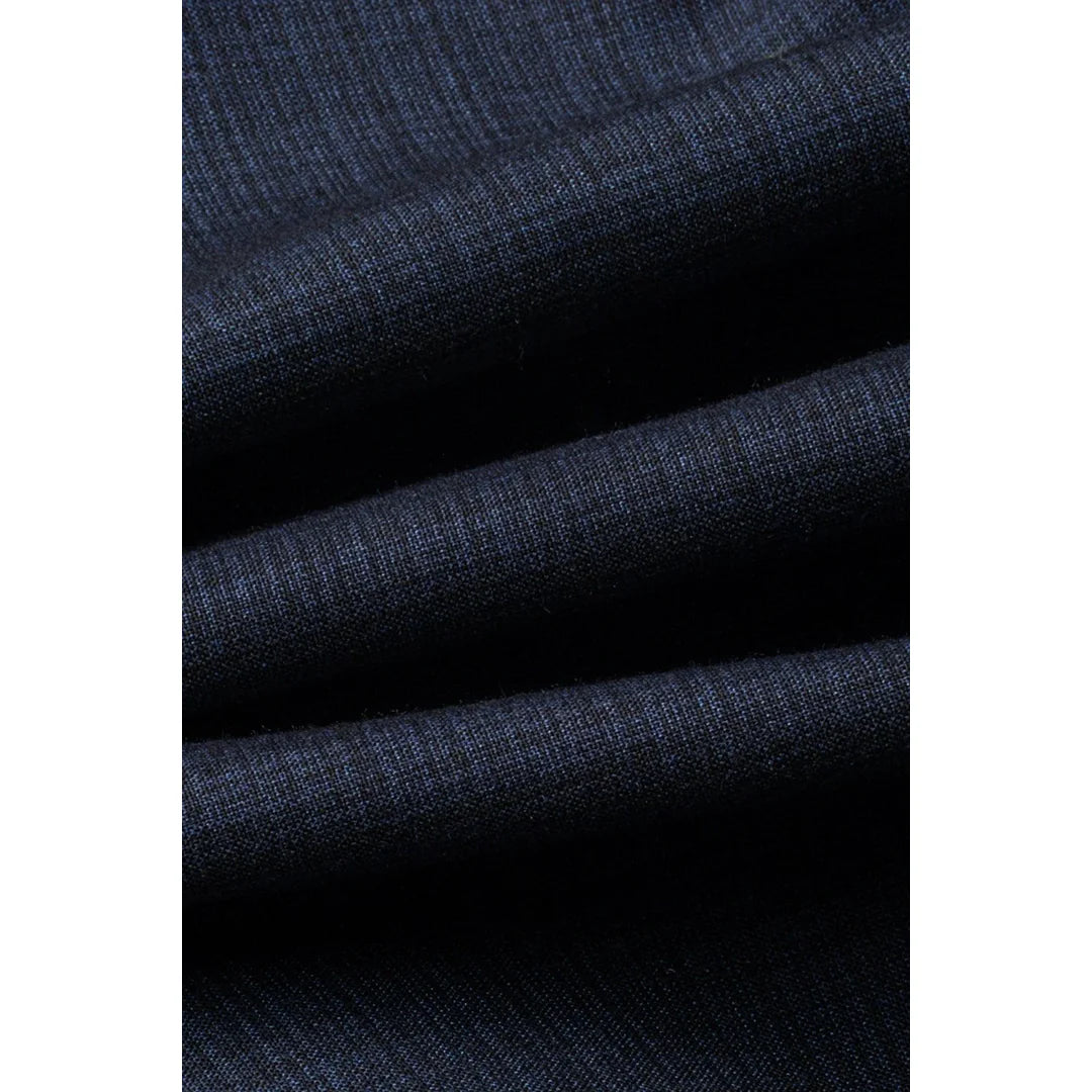 Seeba - Pantalones clásicos azul marino para hombre