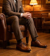 Zapatos Derby clásicos de cuero marrón con cordones para hombre de Taylor