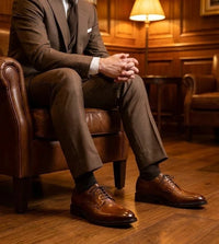 Zapatos Derby clásicos de cuero marrón con cordones para hombre de Taylor