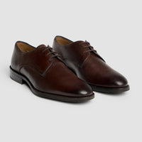 Zapatos Derby clásicos de cuero marrón chocolate para hombre de Taylor
