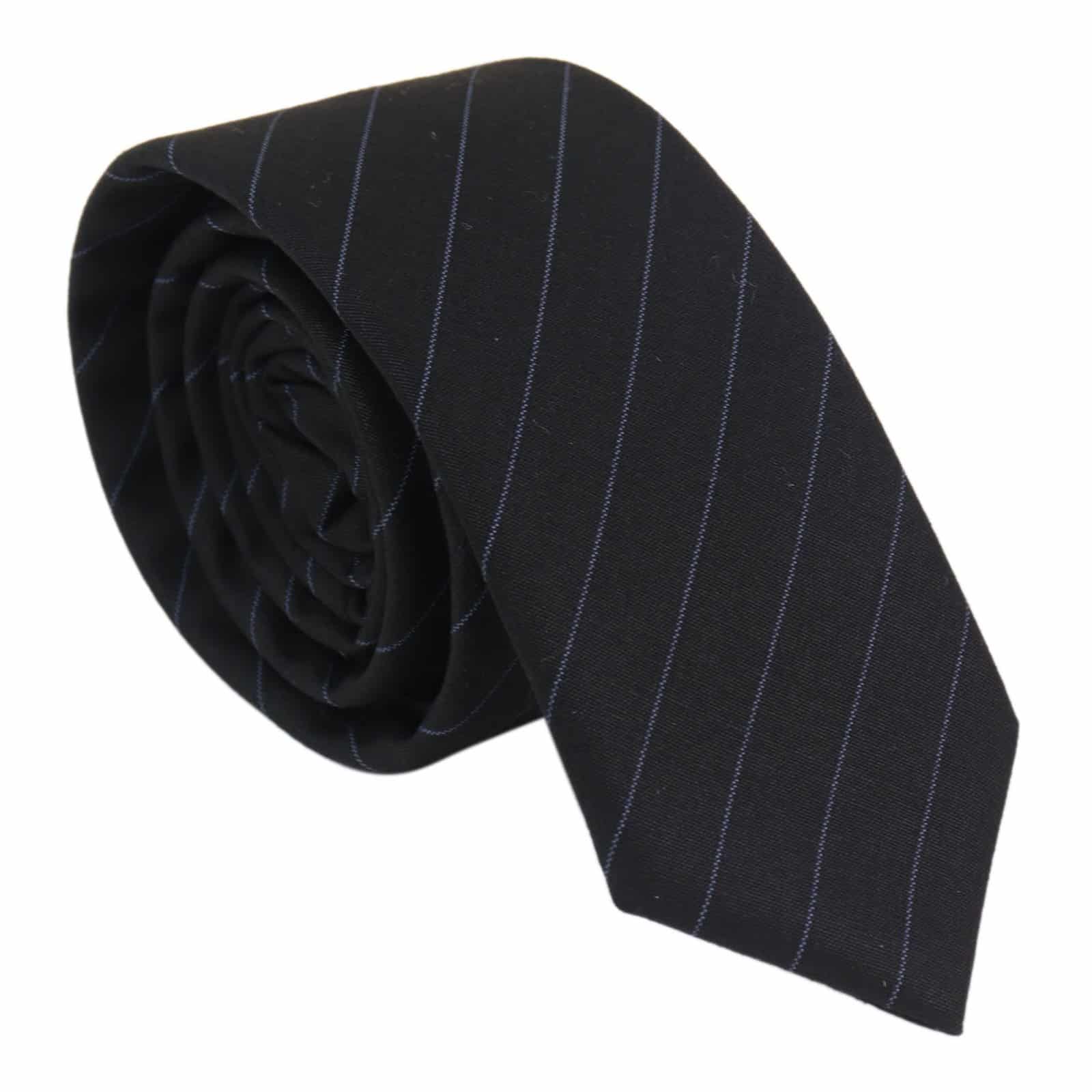 Conjunto de corbata y pañuelo para hombre - Rayas negras STZ42, Talla única