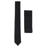 Conjunto de corbata y pañuelo para hombre - Rayas negras STZ42, Talla única