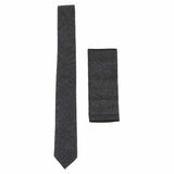 Conjunto de corbata y pañuelo para hombre - Tweed gris STZ23, talla única