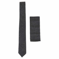 Conjunto de corbata y pañuelo para hombre - Tweed gris STZ23, talla única