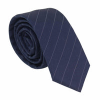 Conjunto de corbata y pañuelo para hombre - Rayas azul marino STZ41, Talla única