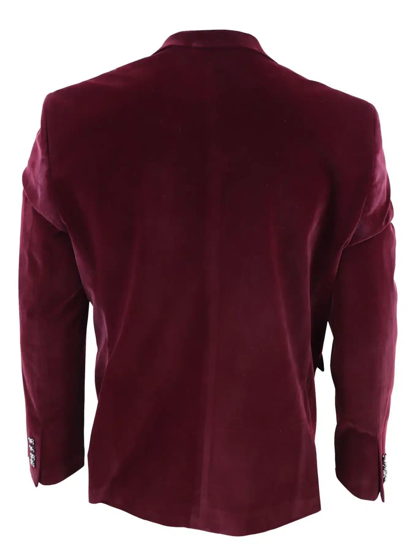 Chaqueta tipo blazer de terciopelo para hombre, dos botones, estilo elegante informal, corte entallado - Vino