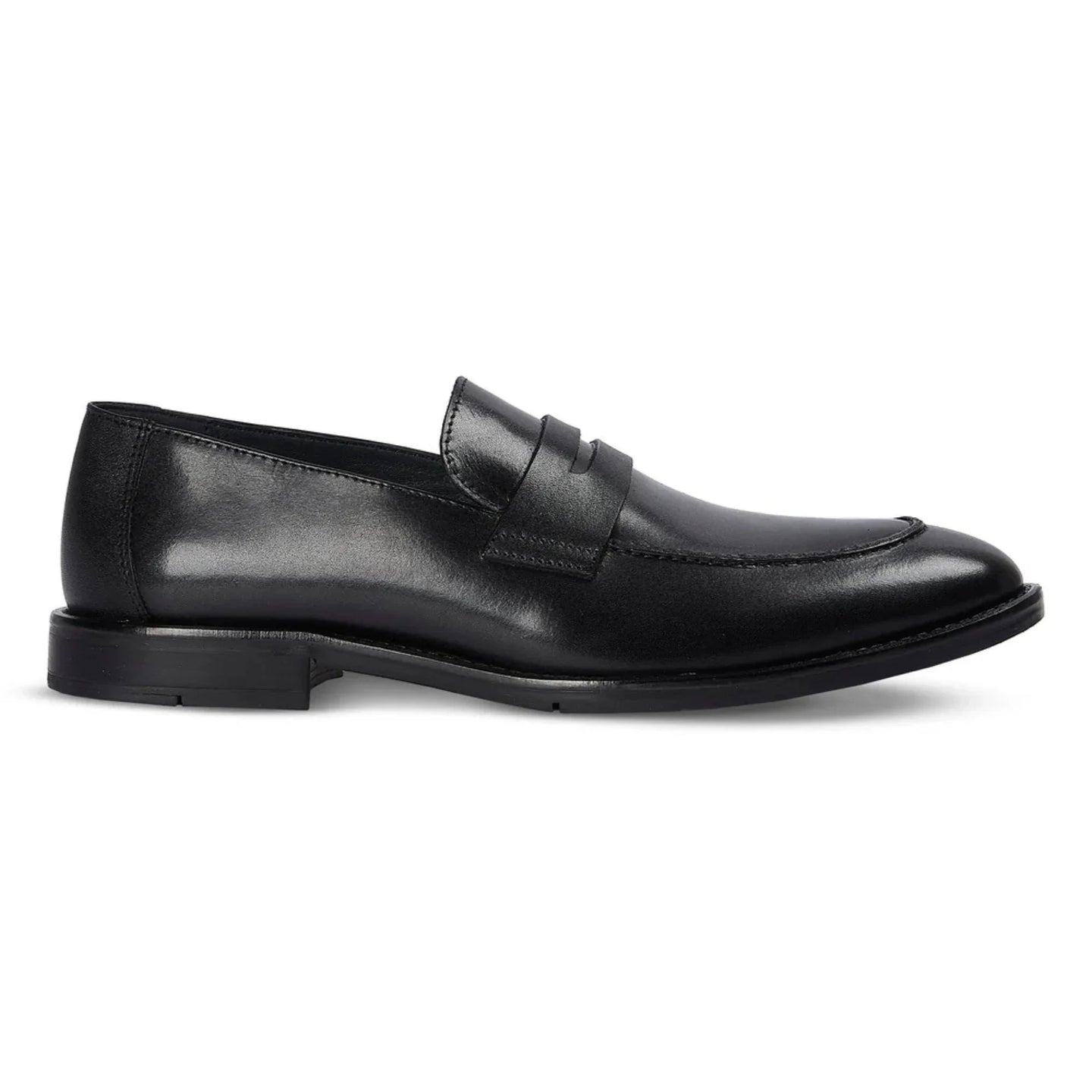 Ted - Mocasines clásicos de piel negra con puntera mocasín para hombre