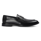 Ted - Mocasines clásicos de piel negra con puntera mocasín para hombre