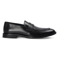Ted - Mocasines clásicos de piel negra con puntera mocasín para hombre