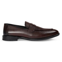 Ted - Mocasines clásicos de piel marrón con puntera mocasín para hombre