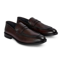 Ted - Mocasines clásicos de piel marrón con puntera mocasín para hombre