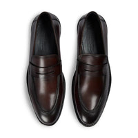 Ted - Mocasines clásicos de piel marrón con puntera mocasín para hombre