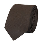 Conjunto de corbata y pañuelo de bolsillo para hombre, corbata formal lisa - Marrón