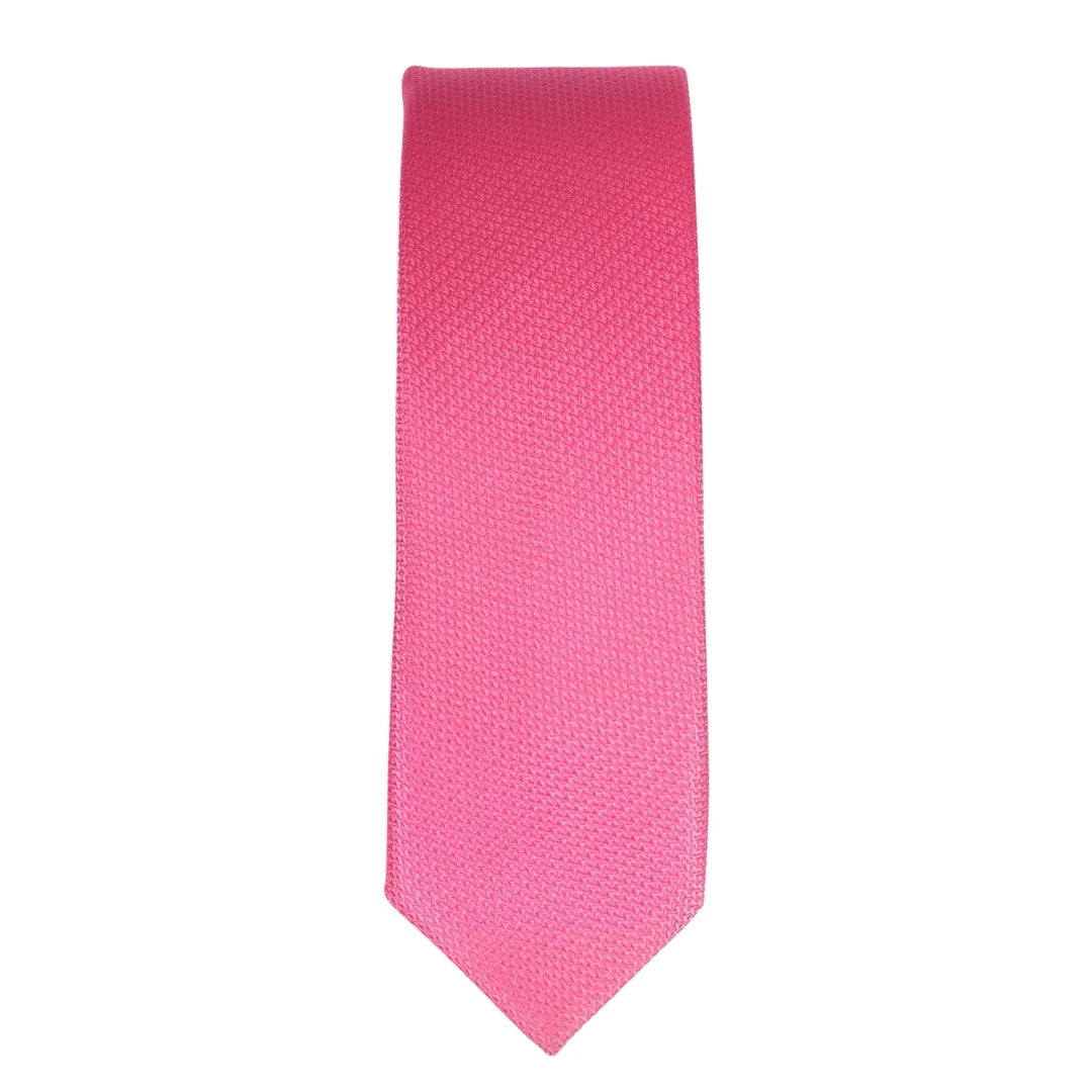 Conjunto de corbata y pañuelo de bolsillo para hombre, corbata formal lisa - Fucsia