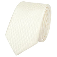Conjunto de corbata y pañuelo de bolsillo para hombre, corbata formal lisa - Marfil