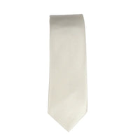 Conjunto de corbata y pañuelo de bolsillo para hombre, corbata formal lisa - Marfil
