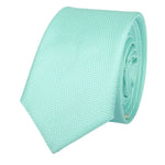 Conjunto de corbata y pañuelo de bolsillo para hombre, corbata formal lisa - Menta