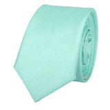 Conjunto de corbata y pañuelo de bolsillo para hombre, corbata formal lisa - Menta