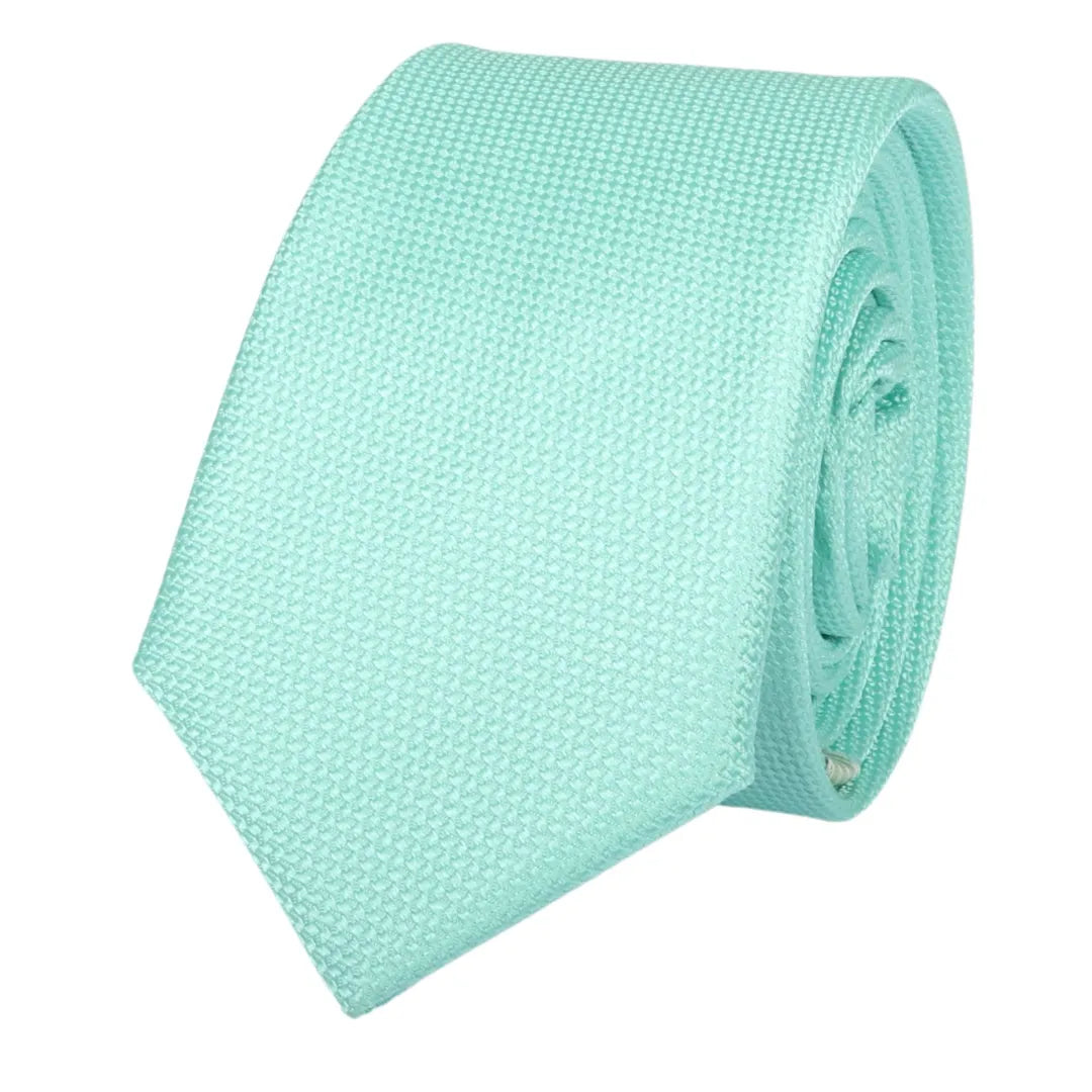 Conjunto de corbata y pañuelo de bolsillo para hombre, corbata formal lisa - Menta