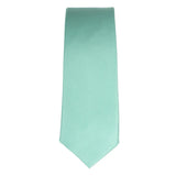 Conjunto de corbata y pañuelo de bolsillo para hombre, corbata formal lisa - Menta