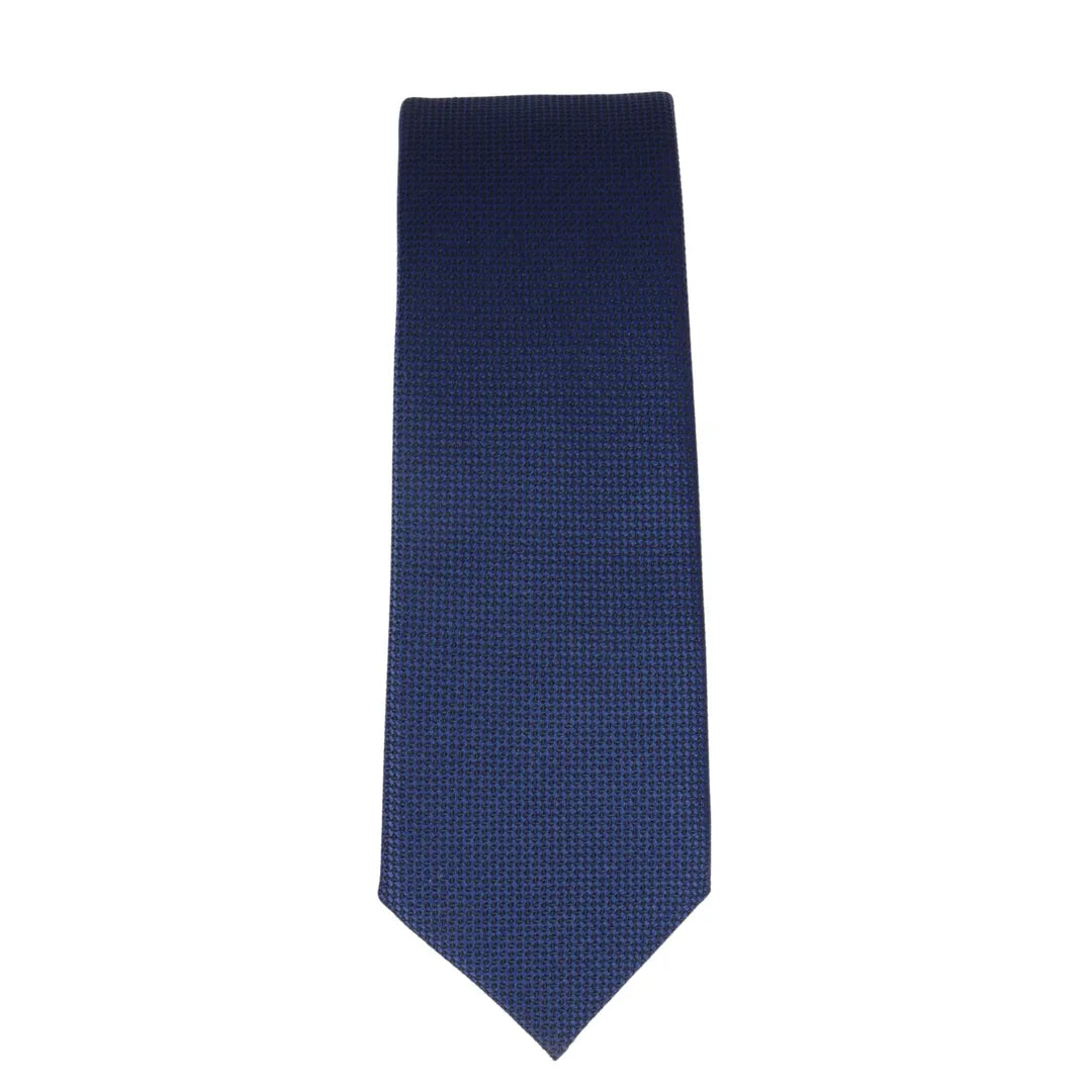 Conjunto de corbata y pañuelo de bolsillo para hombre, corbata formal lisa - Azul marino