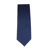Conjunto de corbata y pañuelo de bolsillo para hombre, corbata formal lisa - Azul marino