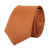 Conjunto de corbata y pañuelo de bolsillo para hombre, corbata formal lisa - Óxido