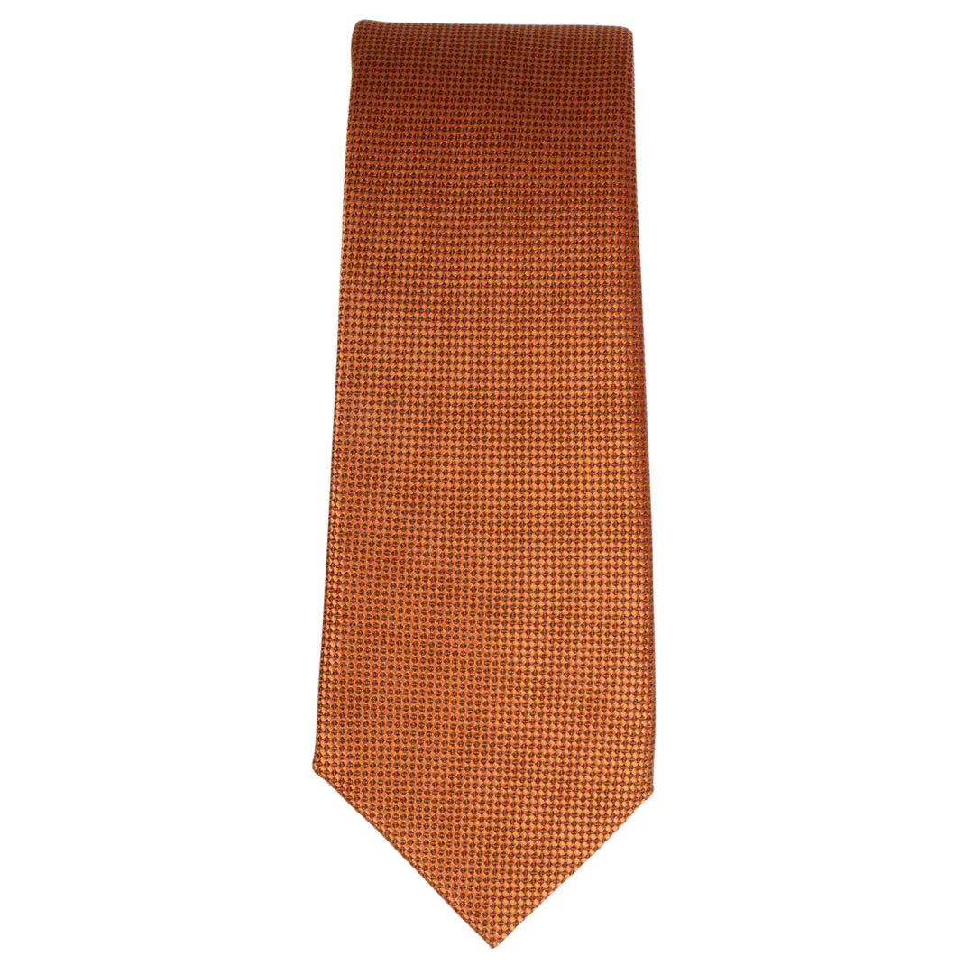 Conjunto de corbata y pañuelo de bolsillo para hombre, corbata formal lisa - Óxido