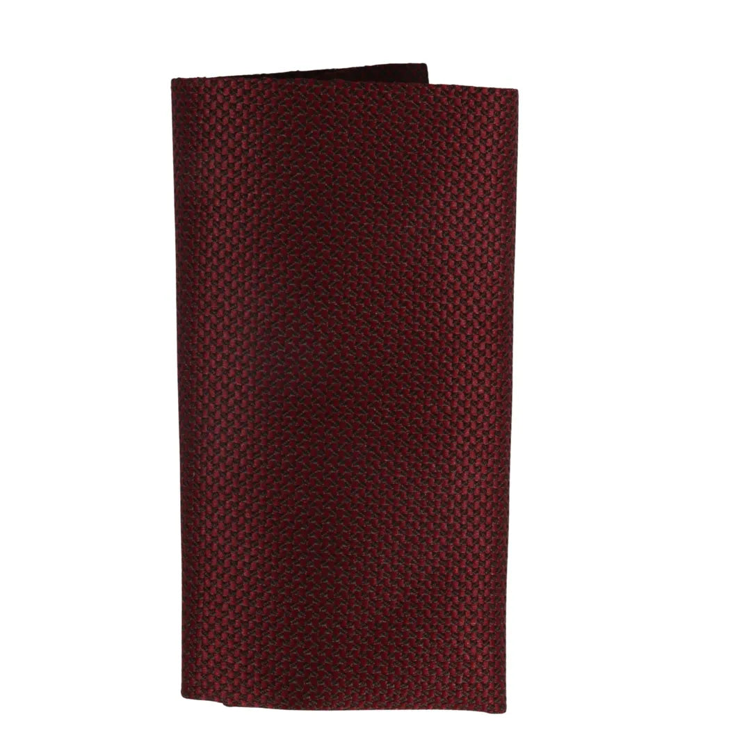 Conjunto de corbata y pañuelo de bolsillo para hombre, corbata formal lisa - Vino