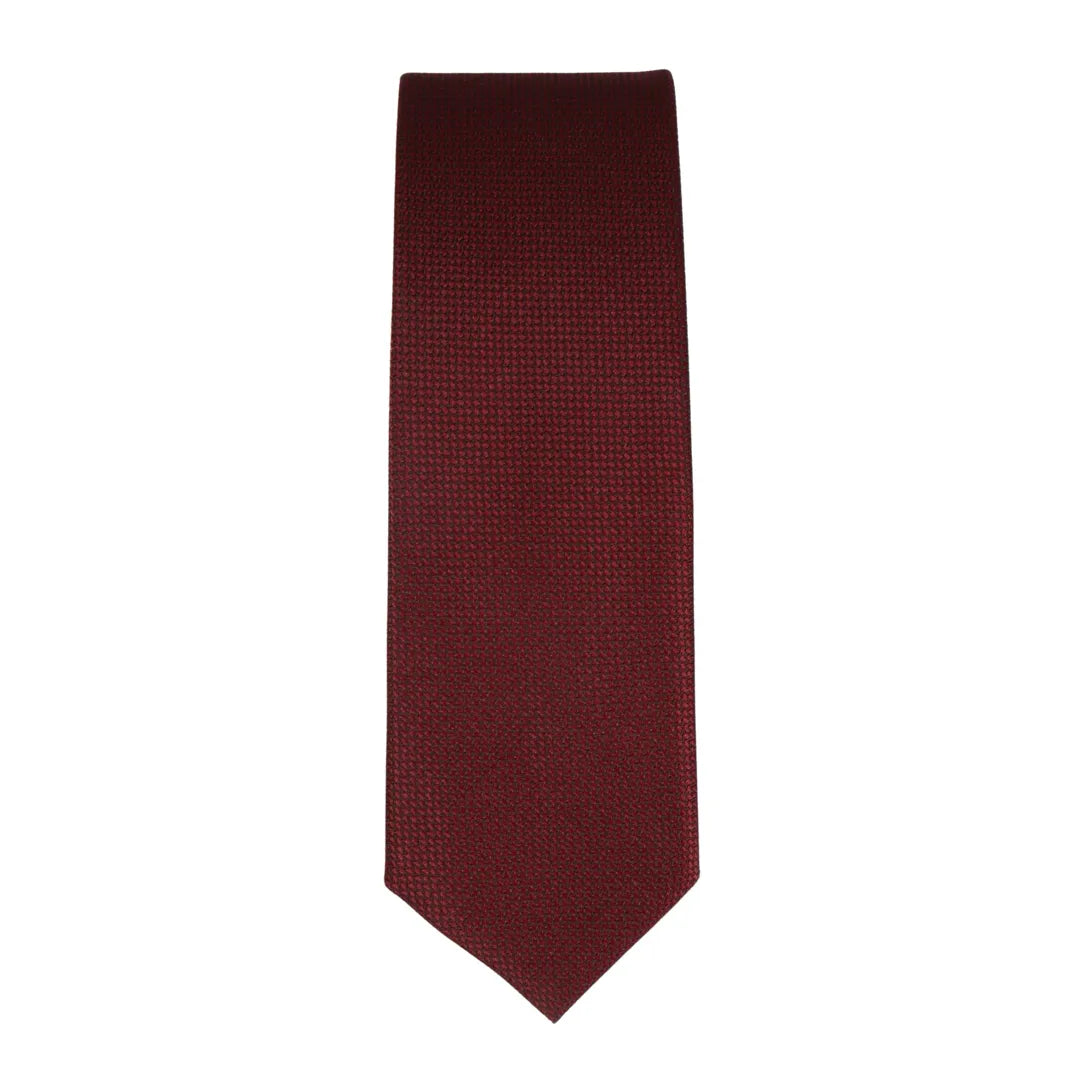 Conjunto de corbata y pañuelo de bolsillo para hombre, corbata formal lisa - Vino