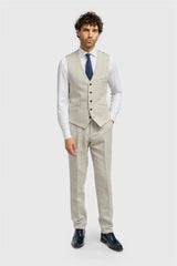 Thomas - Chaleco de tweed de espiga gris para hombre, mezcla de lana
