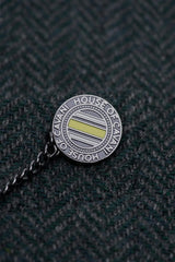 Thomas - Blazer clásico de tweed con estampado de espiga en color verde oliva para hombre