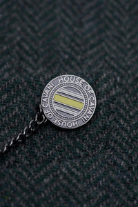Thomas - Blazer clásico de tweed con estampado de espiga en color verde oliva para hombre