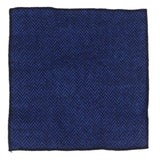Conjunto de corbata y pañuelo de tweed azul para hombre. Clásico diseño británico de lana con estampado de espiga.