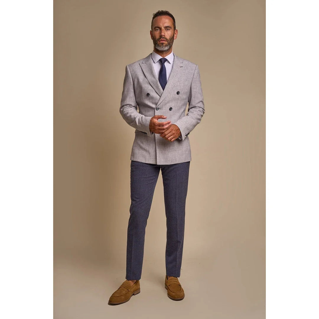 Tokio - Blazer cruzado gris para hombre