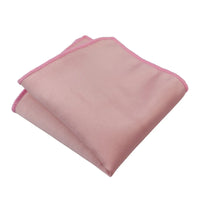 Corbata y pañuelo de bolsillo para hombre, pañuelo de cuello, satén de seda, rosa claro empolvado, melocotón.