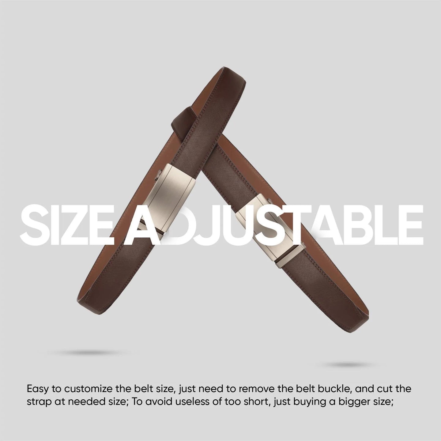 Cinturón de cuero marrón para hombre, con cierre de trinquete, para pantalones vaqueros y vestidos, 35 mm de ancho, ajustable a cualquier talla.