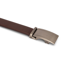 Cinturón de cuero marrón para hombre, con cierre de trinquete, para pantalones vaqueros y vestidos, 35 mm de ancho, ajustable a cualquier talla.