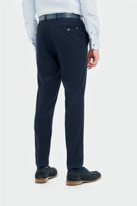Tropez - Pantalones formales azul marino para hombre