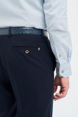 Tropez - Pantalones formales azul marino para hombre