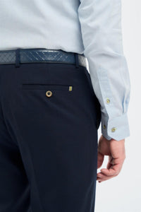 Tropez - Pantalones formales azul marino para hombre