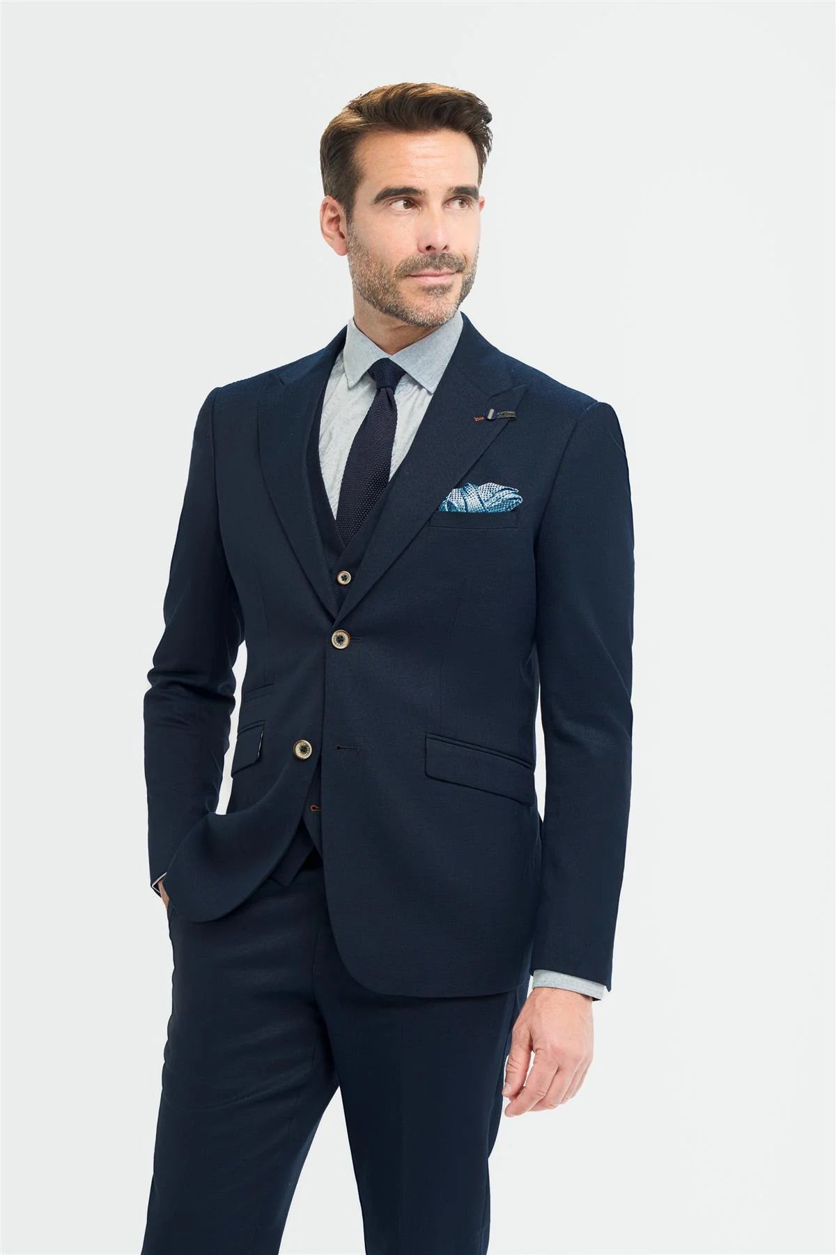 Tropez - Blazer azul marino de corte entallado para hombre