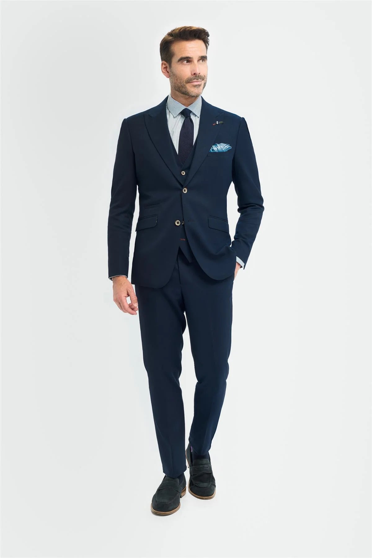 Tropez - Blazer azul marino de corte entallado para hombre
