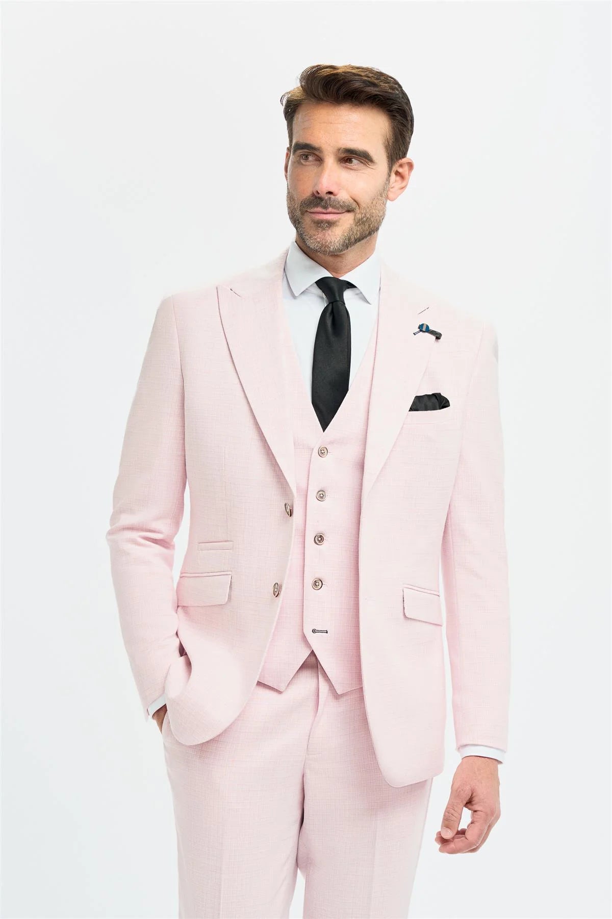 Tropez - Blazer rosa de corte entallado para hombre