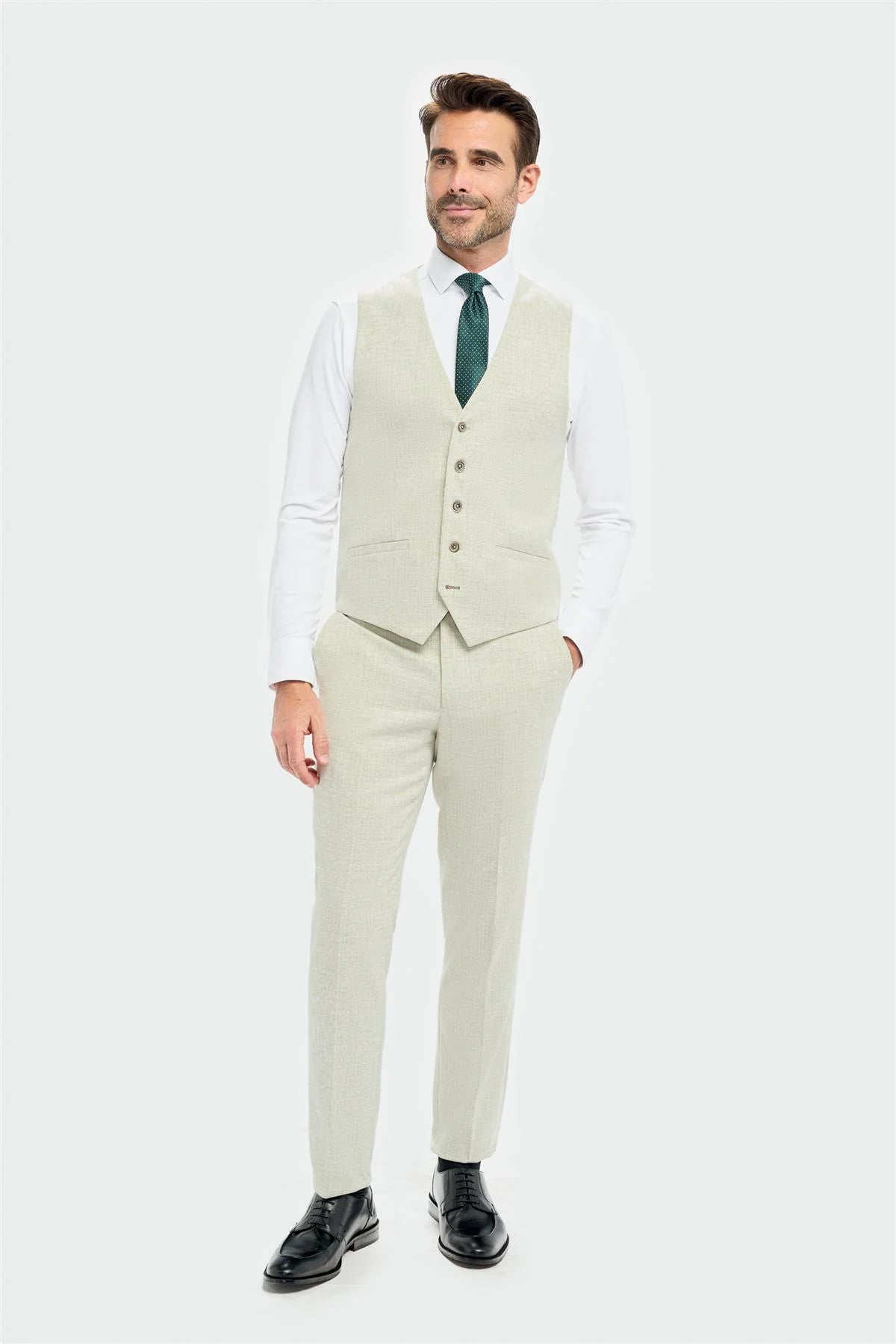 Tropez - Chaleco verde salvia para hombre