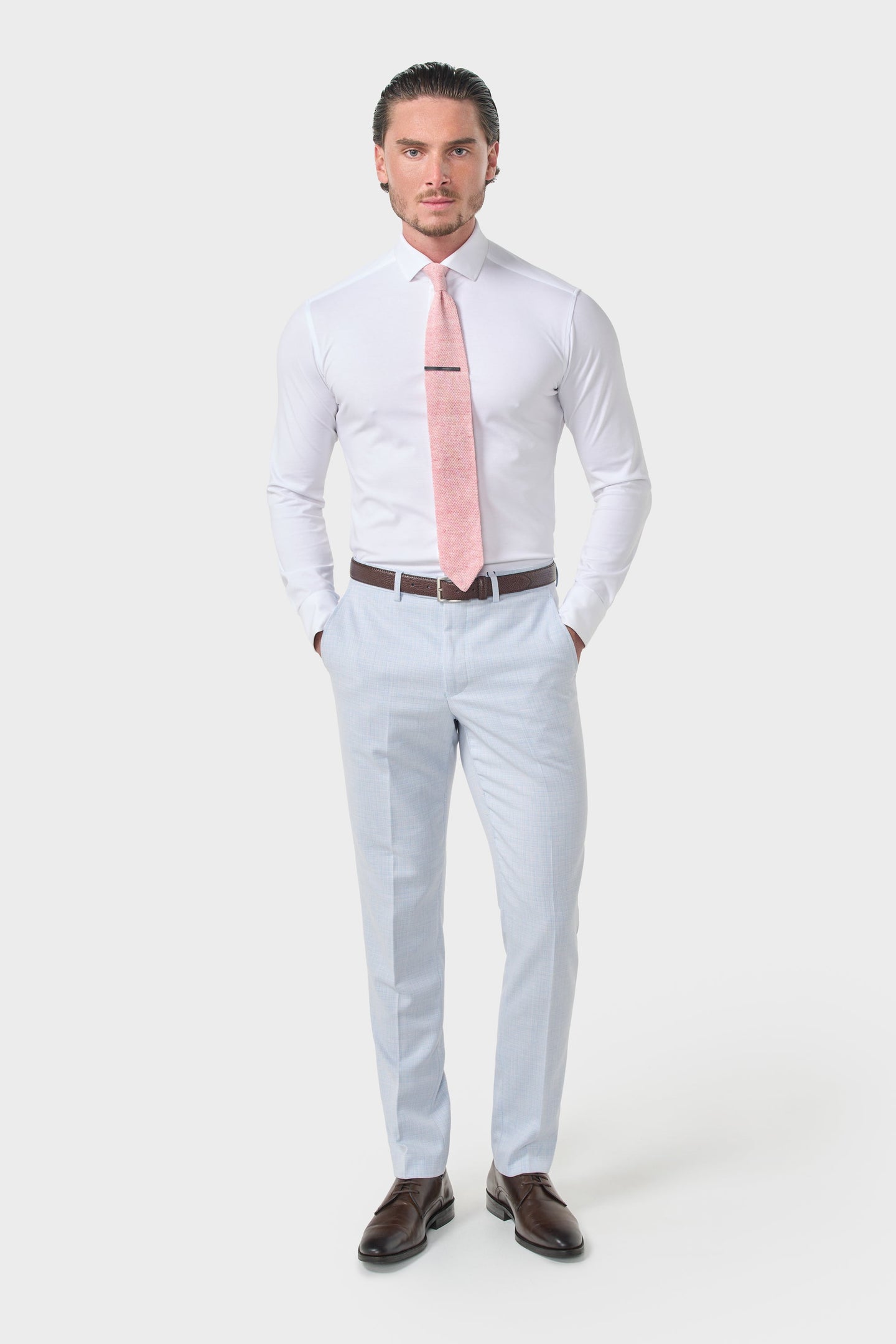 Tropez - Pantalones formales azul cielo para hombre
