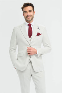 Traje de hombre de 3 piezas gris de corte sastre Tropez