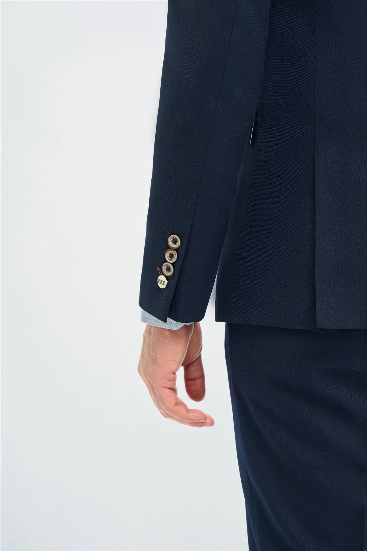 Traje de tres piezas azul marino de corte sastre para hombre Tropez
