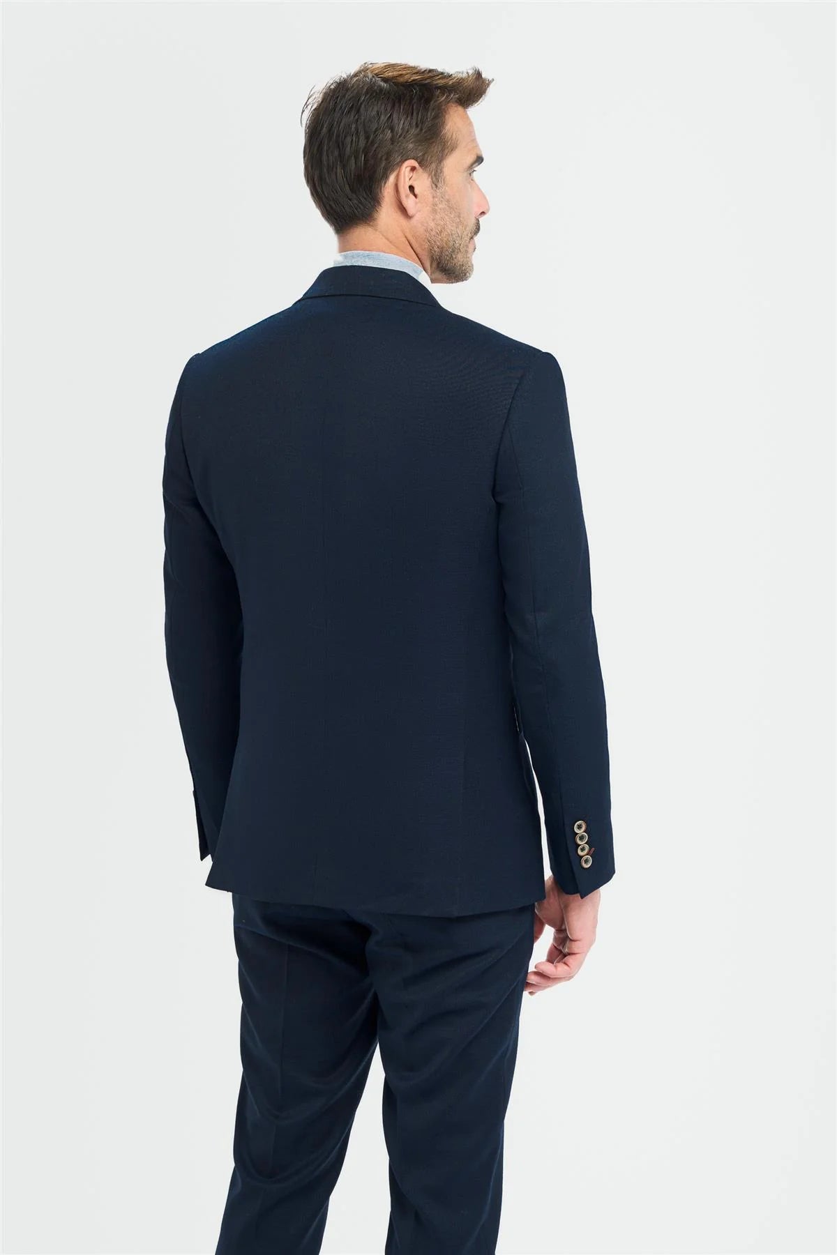 Traje de tres piezas azul marino de corte sastre para hombre Tropez